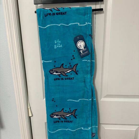 Life Is Good Other - Life Is Good "Shark" blue throw blanket.